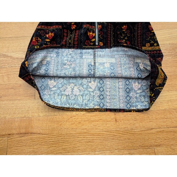 H&M Coachella Womens Size 6 Patterned Velvet Mini Skirt Boho Festival Bohemian - Picture 13 of 13